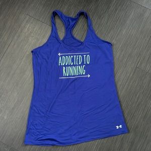 Addicted to running racer back tank top